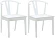 vidaXL Eetkamerstoel 2 st massief rubberhout wit en wit
