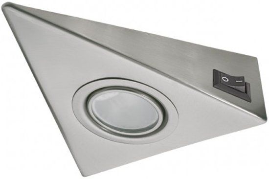Kanlux ZEPO Onderbouw Keukenverlichting - Driehoek met Schakelaar - Staal