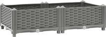 vidaXL Verhoogde Plantenbak 80x40x23 cm Polypropeen Grijs