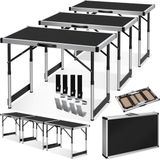 tectake® Aluminium Behangtafel - 3 Stuks - 100 x 60 cm - MDF-panelen - Inklapbare Behang Tafel