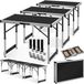 tectake® Aluminium Behangtafel - 3 Stuks - 100 x 60 cm - MDF-panelen - Inklapbare Behang Tafel