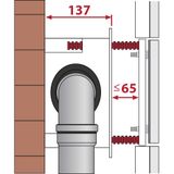 Haas: Grande boîte d'encastrement en plastique, convient au carrelage et avec des ouvertures de ventilation pour les tuyaux