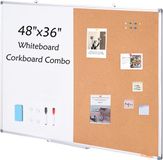 VEVOR Wandbord Kurkbord Prikbord Combinatiebord Horizontaal/Verticaal 120x90cm