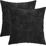 vidaXL Kussensloop 2 stuks Antraciet 35 x 35 cm Chenille Stof