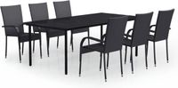 vidaXL 7-delige tuinset, zwart