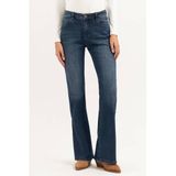 Florez high waist flared jeans - donkerblauw