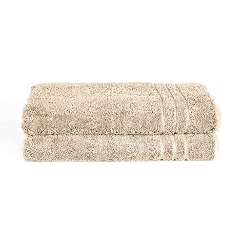 Komfortec 2-delige saunahanddoekenset | 80x200 cm | Zandbeige