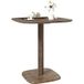 Table de salle à manger 4 personnes, design moderne avec plateau carré imitation bois 70x70 cm, couleur marron