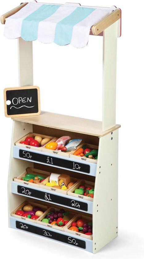 Tidlo Houten speelgoed winkel en poppenkast