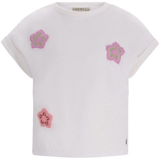 Like Flo Djezz Flo girls sweat tee with elastic in hem - Off white - Size 122-128