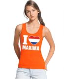 Bellatio Decorations Shoppartners Bv Oranje I love Maxima tanktop shirt/ singlet dames - Oranje Koningsdag/ Holland supporter kleding M