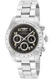 Invicta Speedway 17025 Herenhorloge – Entanche – analoog – kwartsuurwerk – roestvrij staal met zwarte wijzerplaat – 39 mm, Zwart/Wit, Chronograaf