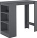 en.casa Bartafel met 3 planken 110x50x103 cm donkergrijs