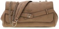 GUESS Ella Logo Convertible Xbody Flap Schoudertas Beige Logo Taupe