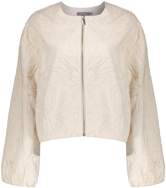 Geisha Bomberjasje Met Borduursels Ecru Dames Maat - S