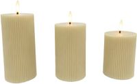 Merkloos Relaxdays LED-kaarsen - 3 stuks - beige