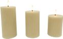 Merkloos Relaxdays LED-kaarsen - 3 stuks - beige