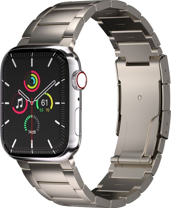 Accezz Mat Titanium bandje Apple Watch Series 1/2/3/4/5/6/7/8/9/SE - 38/40/41mm - Titanium