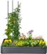 Outsunny Multifunctionele Tuinbeddenset - Staal - 180x90x29,5cm - Donkergrijs