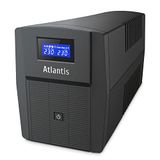 Atlantis A03-HP2003 continuïteitsgroep Pure 1500 VA 900 W Line Interactive, LCD-display, USB-HID-poort, 3 IEC-uitgangen + 2 Schuko-stopcontacten + voedingskabel, 2 x 12 V-9 Ah batterijen, bescherming