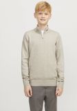 JACK&JONES JJEEMIL KNIT HALF ZIP NOOS JNR Jongens Truien Maat 176 Katoen Viscose Polyamide Oatmeal