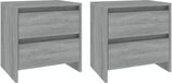 vidaXL Nachtkastjes - Set van 2 - 45x34,5x44,5cm - Bewerkt Hout - Grijs Sonoma Eiken