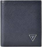 GUESS Leren portemonnee Milano Bifold Wallet Blue donkerblauw