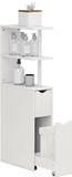 HOMCOM Badkamerkast (vloermodel) - Spaanplaat - 20x45x115cm - Wit