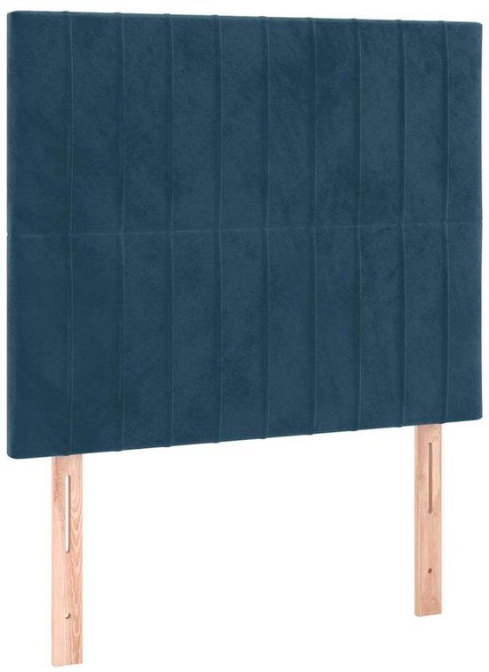 vidaXL Hoofdbord donkerblauw fluweel 90x5x118/128 cm
