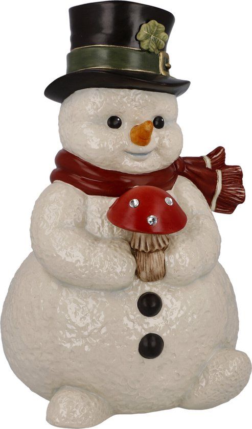 Goebel Sneeuwpop Kleine geluksboodschapper Decoratief beeld / figuur Aardewerk 22cm