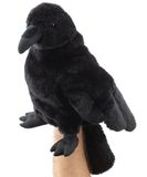 Uni-Toys - Handpop Raaf met draaibare kop - 31 cm