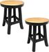VD Leeden rehausseur de plantes set - Bois de teck - Naturel - H17 + H27 cm