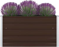 vidaXL Plantenbak verhoogd 100x100x45 cm gegalvaniseerd staal bruin
