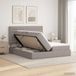 vidaXL Lit de rangement avec tête de lit et rangement Taupe 180 x 200 cm Tissu
