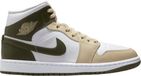 Nike Air Jordan 1 Mid Dames Sneakers Wit/Olijf Groen Maat 35.5