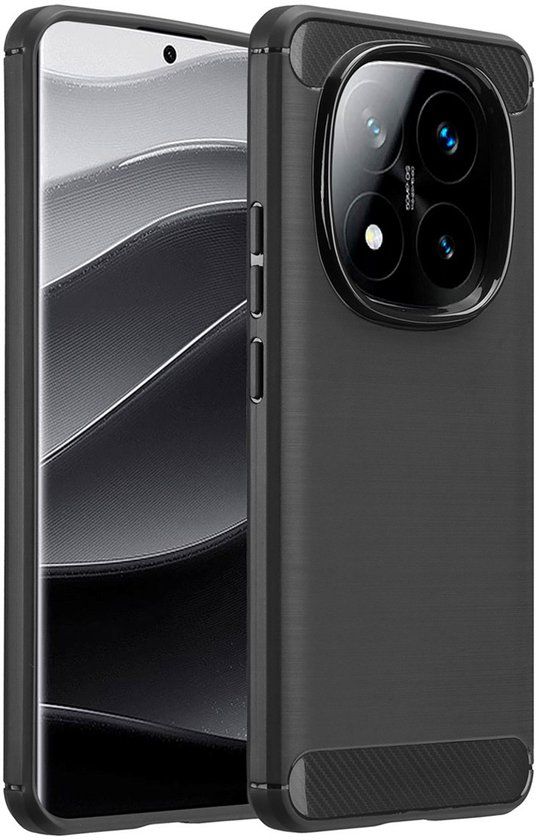 imoshion Hoesje - Geschikt voor Xiaomi Redmi Note 14 Pro Plus 5G - Brushed Backcover - Zwart