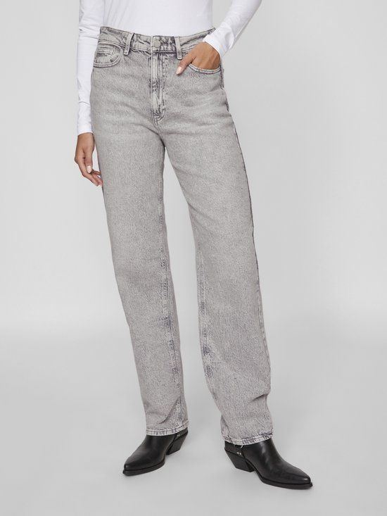 VILA Straight fit jeans VIKELLY high-waist W40 X L34 Light Grey Denim