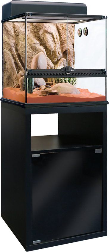 Exo Terra Terrariumkast Zwart 45x45x70cm - Hagedis - M