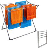 Merkloos Relaxdays Droogrek - Inklapbaar - RVS - Zilver/Grijs - 77 x 86 x 57 cm