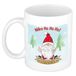 Bellatio Decorations Kerst cadeau mok - kerstman - blauw - 300 ml - keramiek