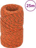 vidaXL Boottouw 2 mm 25 m polypropyleen oranje