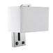 VoltShine Wandlamp met USB-aansluiting, E27, Chroom/Wit