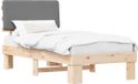 vidaXL Bedframe met gevoerd hoofdeinde, lichtgrijs, 100 x 200 cm