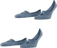 Burlington Everyday 2-Pack onzichtbaar effen katoen multipack footies heren blauw - maat 41-42