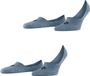 Burlington Everyday 2-Pack onzichtbaar effen katoen multipack footies heren blauw - maat 41-42