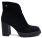 Maciejka Bottines d'hiver en cuir naturel noir avec talon bloc et fermeture éclair