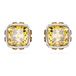 Swarovski Birthstone Oorknopjes, Square slijpvorm, November, Geel, Rodium toplaag