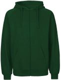 Neutral Unisex Tiger Cotton Hoodie With Zipper NET63301 - Bottle Green - 3XL