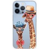 Apple iPhone 13 Pro Siliconen hoesje Grappige Giraf