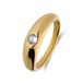 Lucardi Dames Stainless steel ring met zirkonia voor dames - Ring - Staal - Goudkleurig - 18 / 57 mm